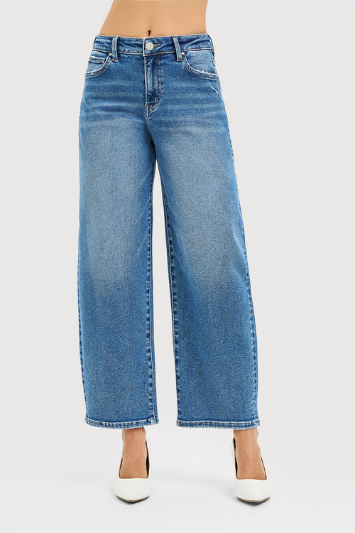 HIGH RISE CROP BARREL JEANS
