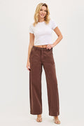 ADJUSTABLE WAIST BAND SLOUCHY WIDE PANTS PLEATS