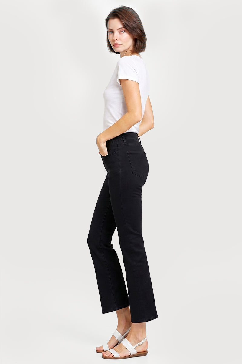 MID RISE CROP STRAIGHT JEANS