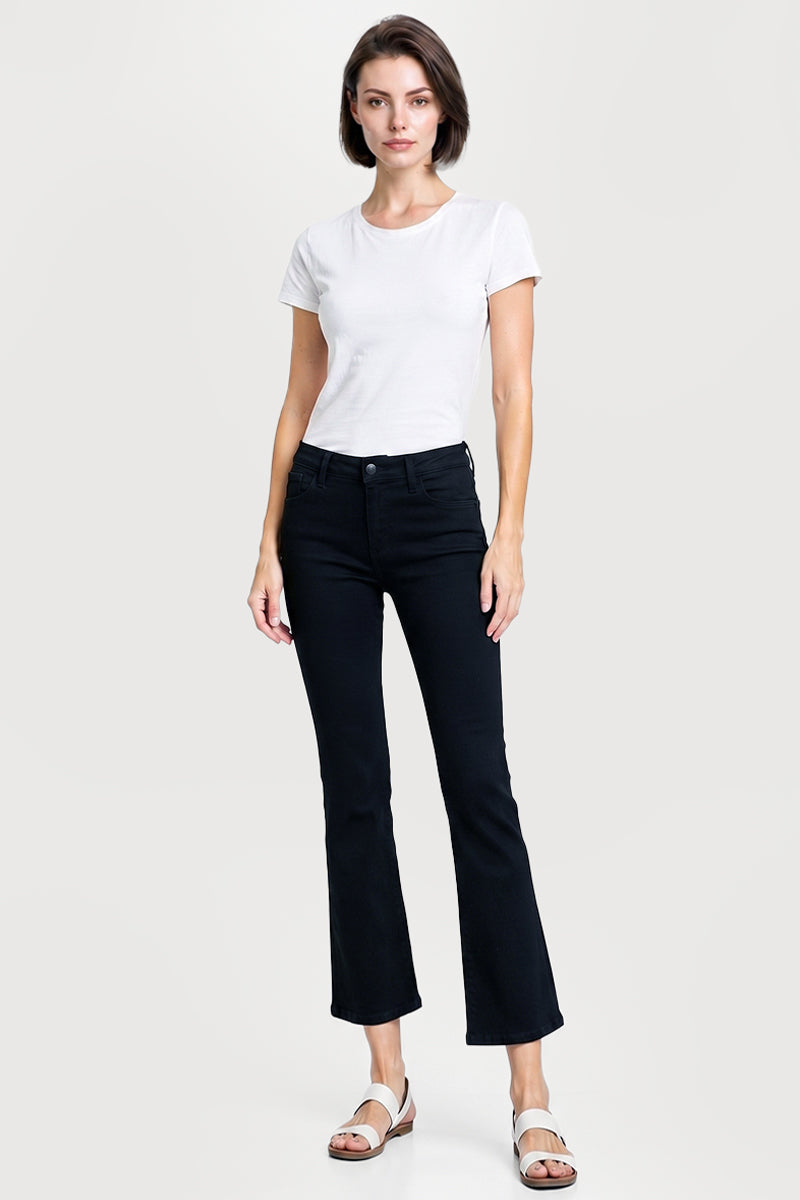MID RISE CROP STRAIGHT JEANS