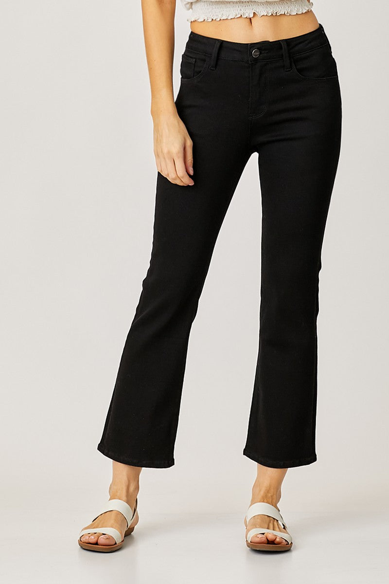 MID RISE CROP STRAIGHT JEANS