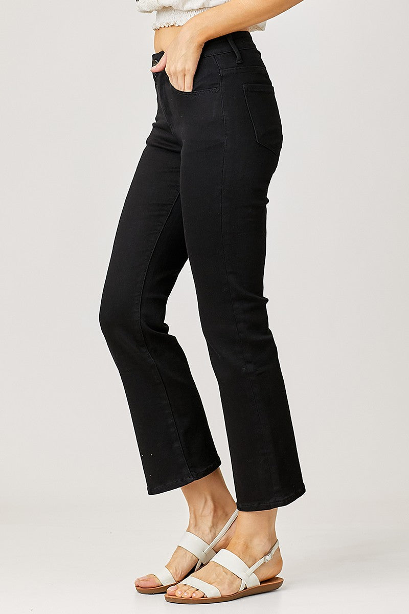 MID RISE CROP STRAIGHT JEANS