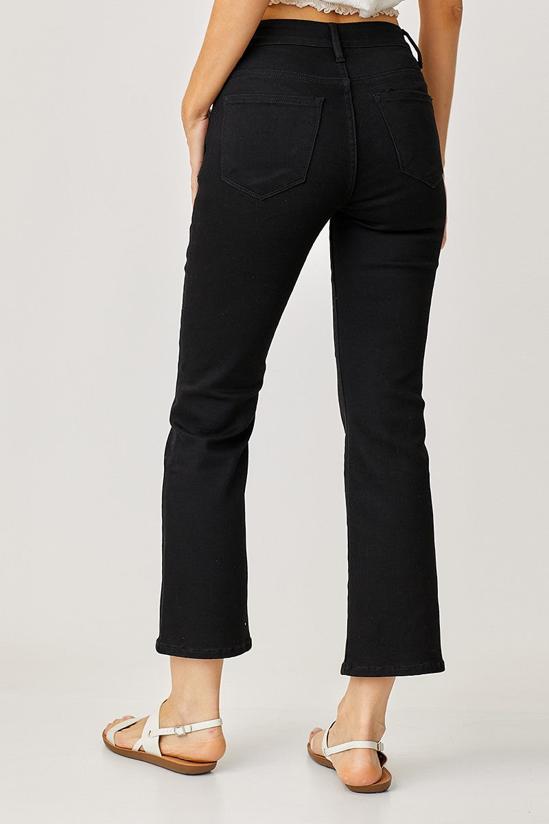 MID RISE CROP STRAIGHT JEANS