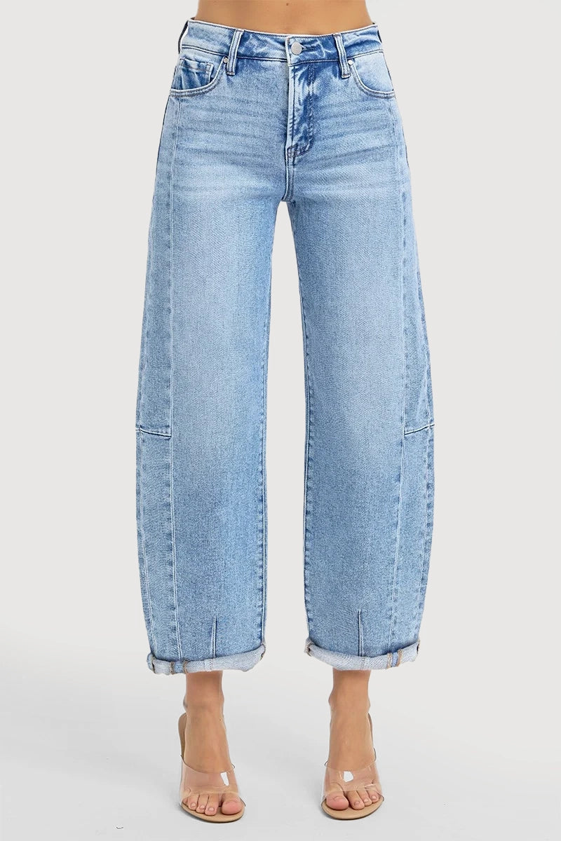 HIGH RISE BARREL JEANS