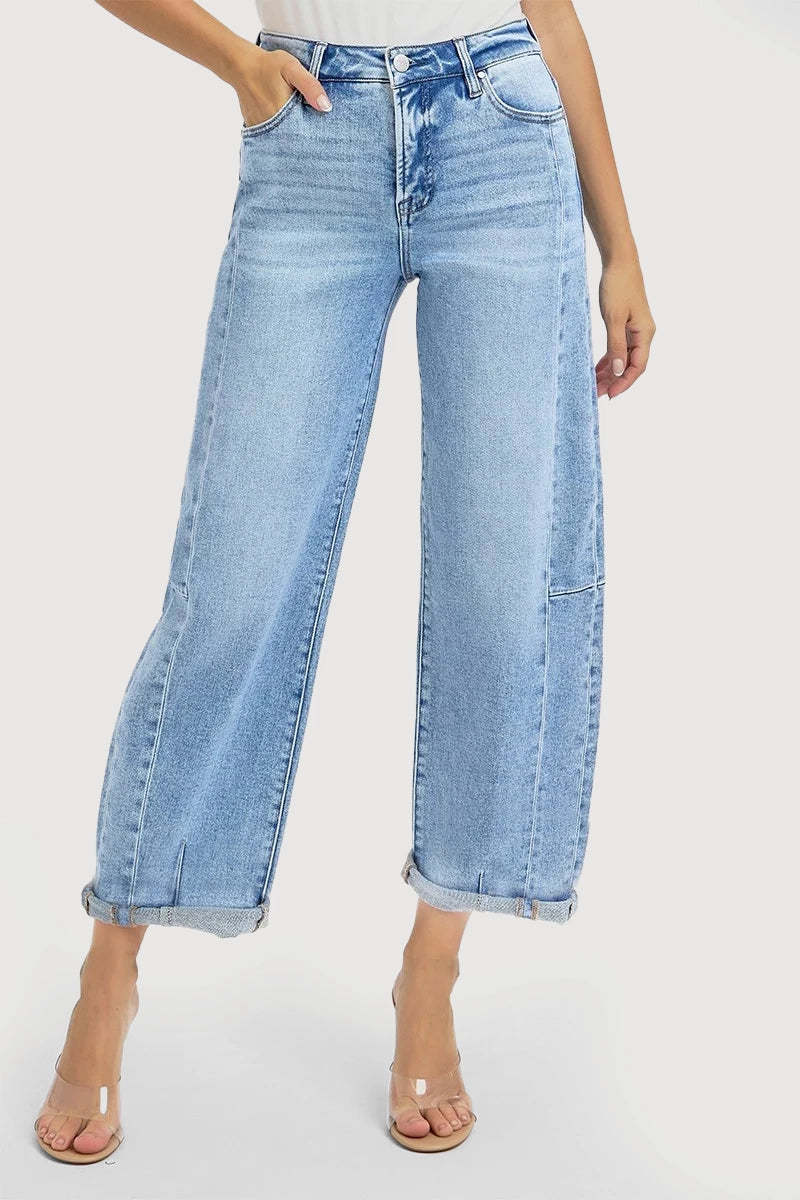 HIGH RISE BARREL JEANS