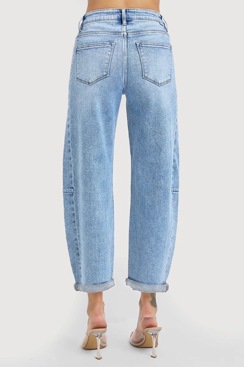HIGH RISE BARREL JEANS