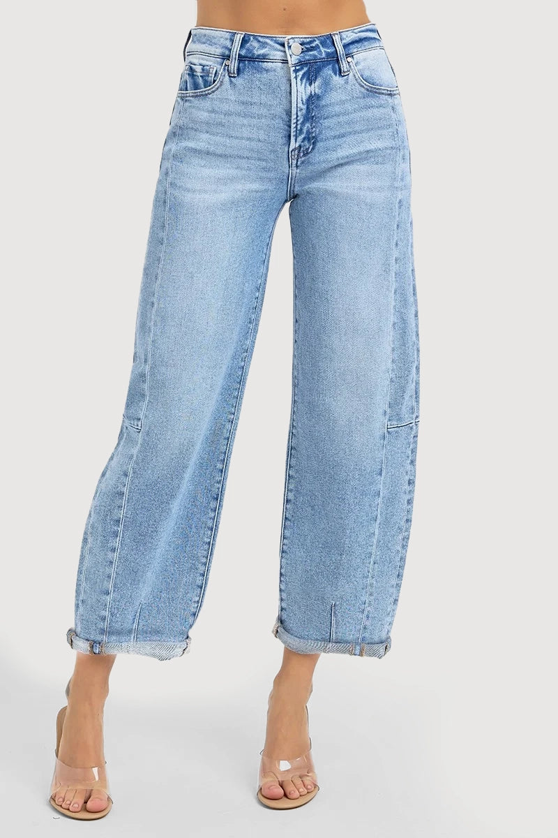 HIGH RISE BARREL JEANS