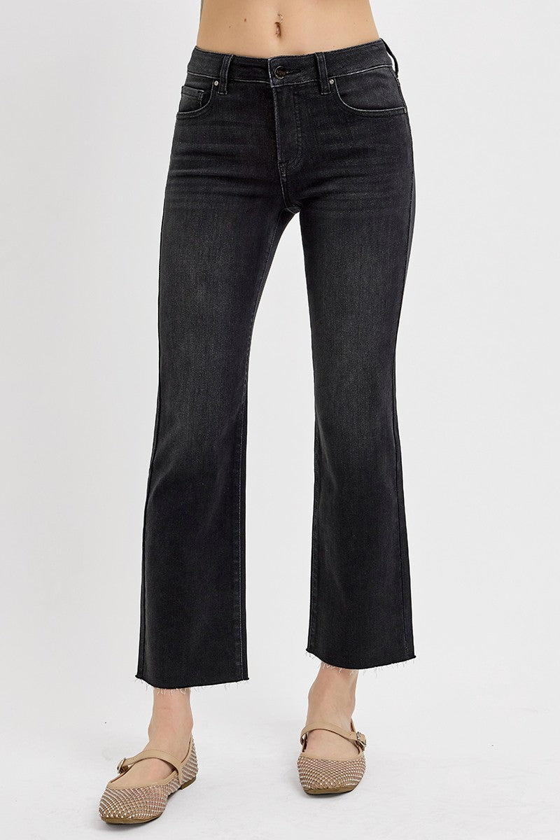 TUMMY CONTROL MID RISE CROP STRAIGHT JEANS