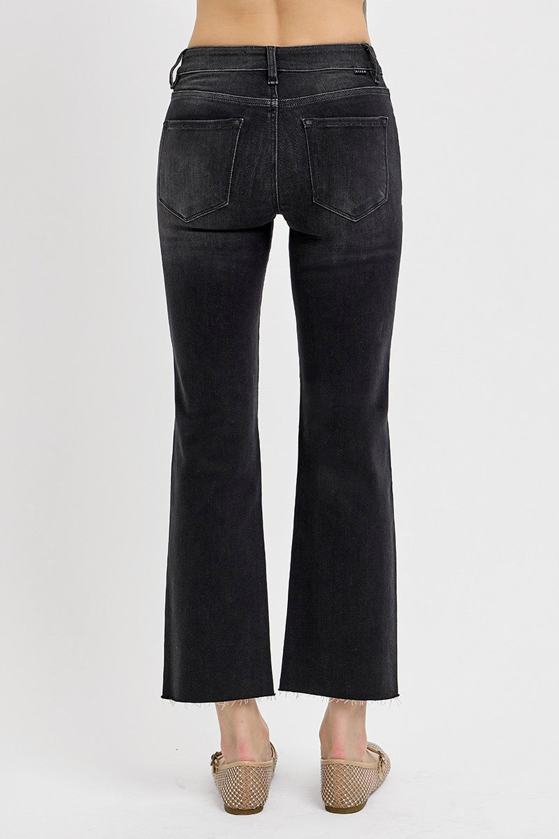 TUMMY CONTROL MID RISE CROP STRAIGHT JEANS