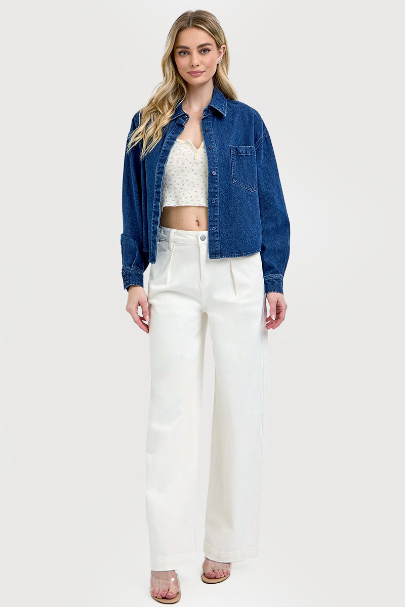 ADJUSTABLE WAISTBAND SLOUCHY WIDE PLEATED PANTS