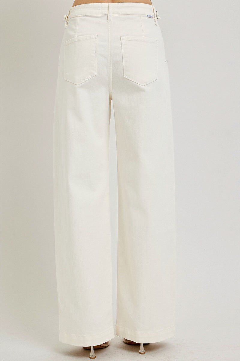 ADJUSTABLE WAISTBAND SLOUCHY WIDE PLEATED PANTS