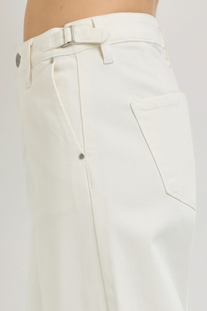ADJUSTABLE WAISTBAND SLOUCHY WIDE PLEATED PANTS