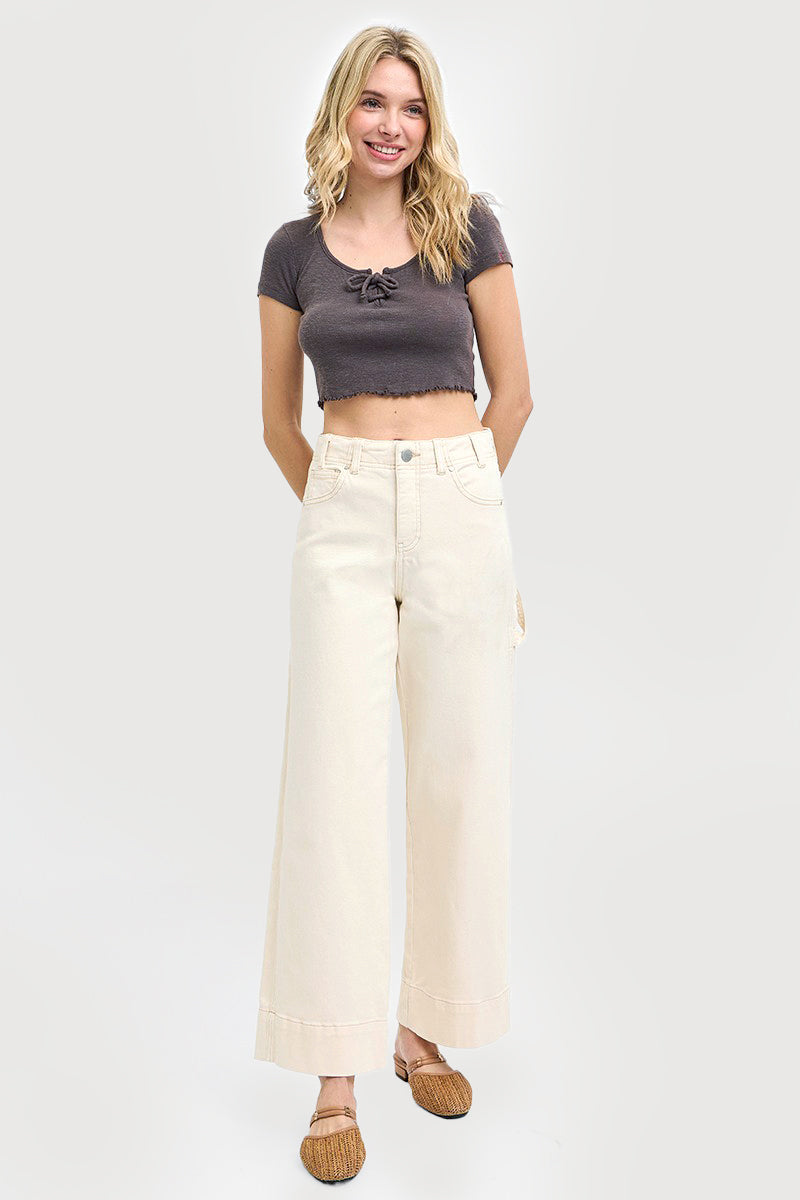 TUMMY CONTROL HIGH RISE CROP WIDE NO WAIST BAND
