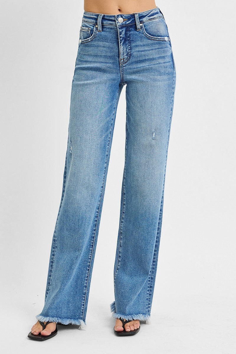 TUMMY CONTROL HIGH RISE LONG STRAIGHT JEANS
