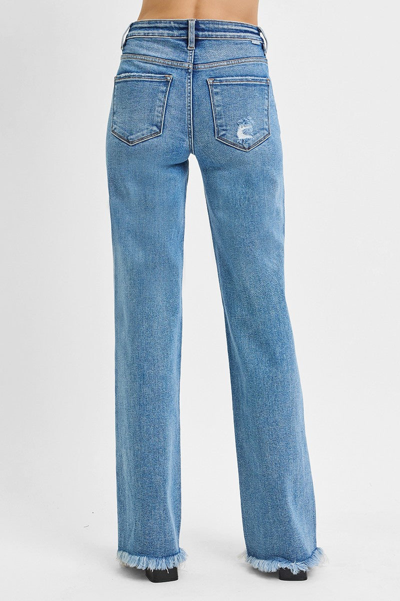 TUMMY CONTROL HIGH RISE LONG STRAIGHT JEANS