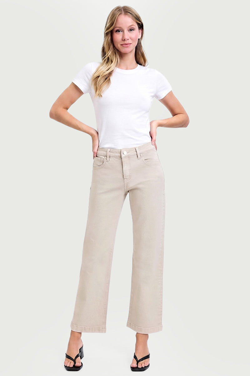 TUMMY CONTROL MID RISE ANKLE STRAIGHT JEANS