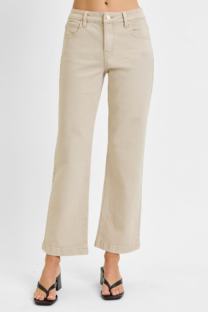 TUMMY CONTROL MID RISE ANKLE STRAIGHT JEANS