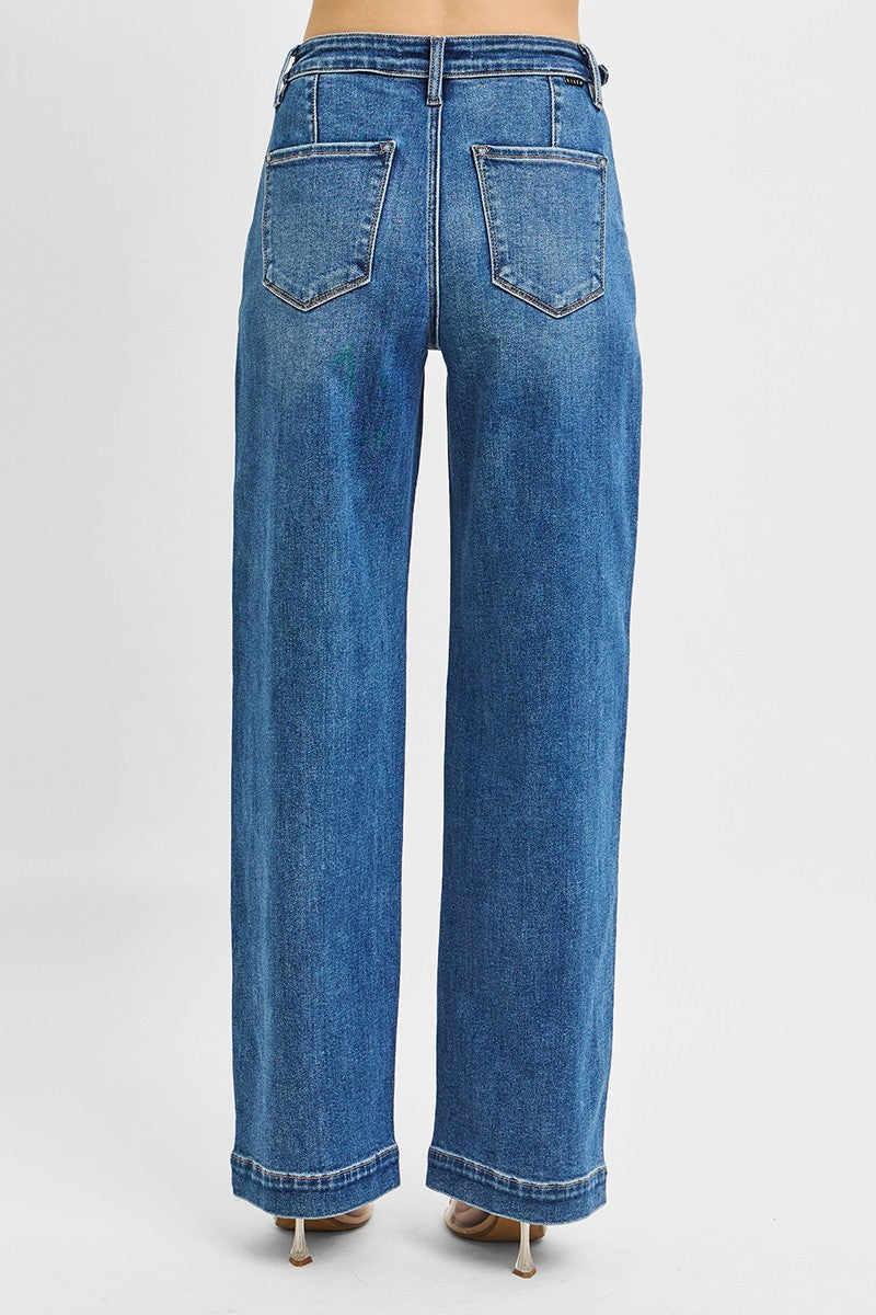 ADJUSTABLE WAIST BAND SLOUCHY WIDE PLEATED PANTS