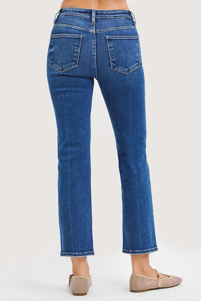 TUMMY CONTROL HIGH RISE CROP STRAIGHT JEANS
