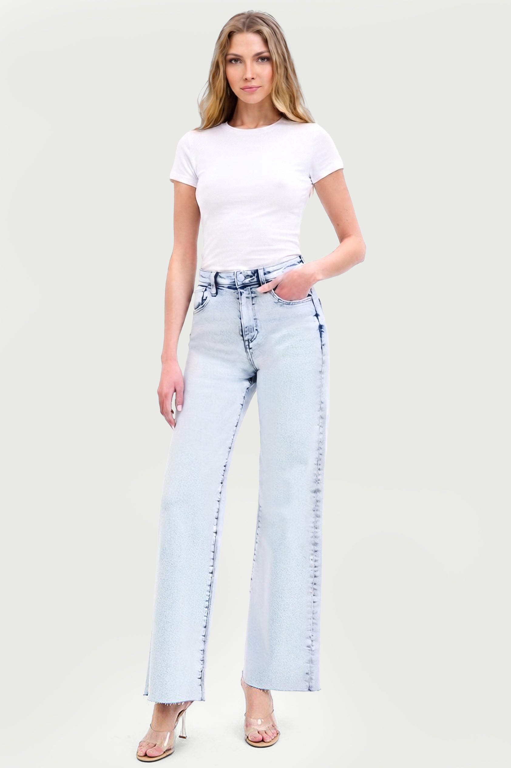 HIGH RISE WIDE LEG JEANS