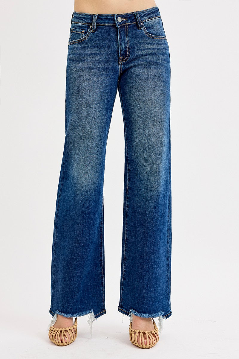 LOW RISE WIDE LEG JEANS