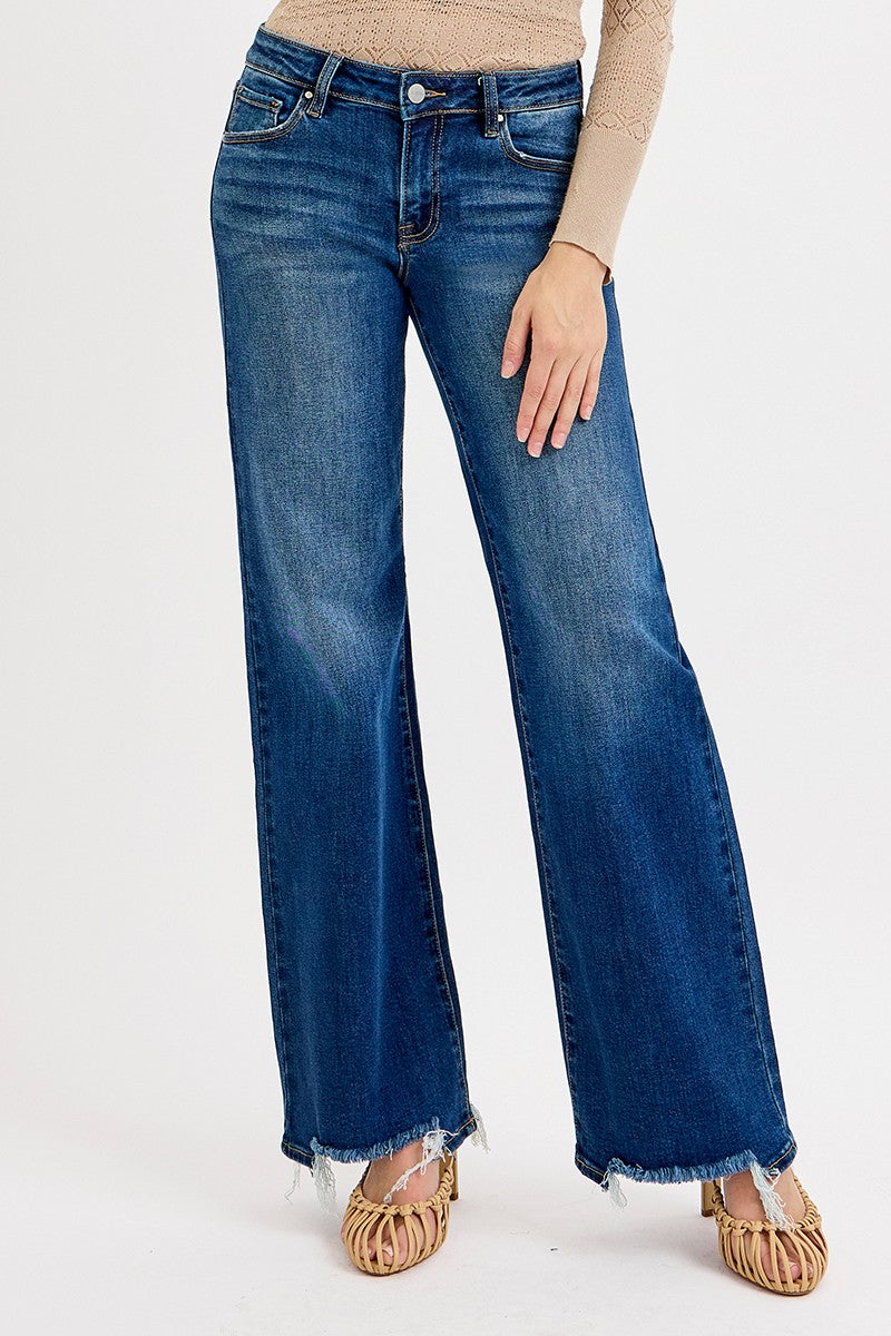 LOW RISE WIDE LEG JEANS