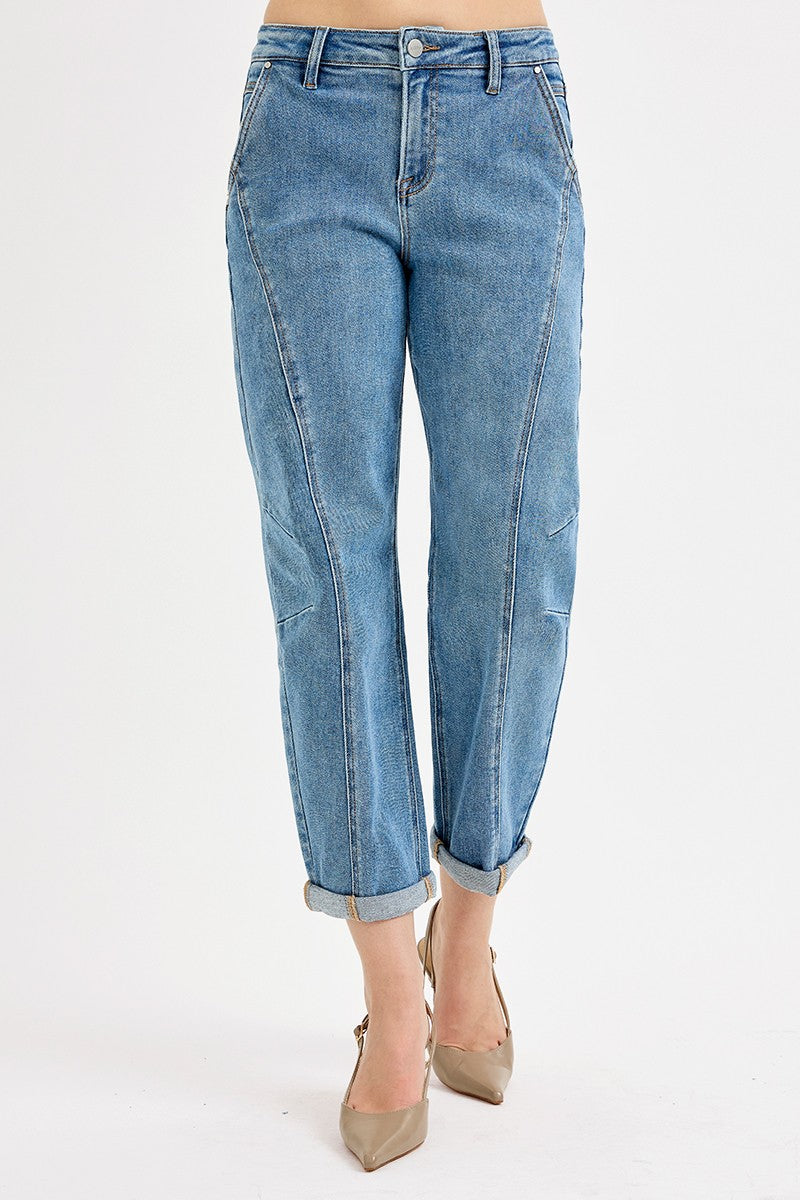 SLOUCHY CROP BARREL JEANS