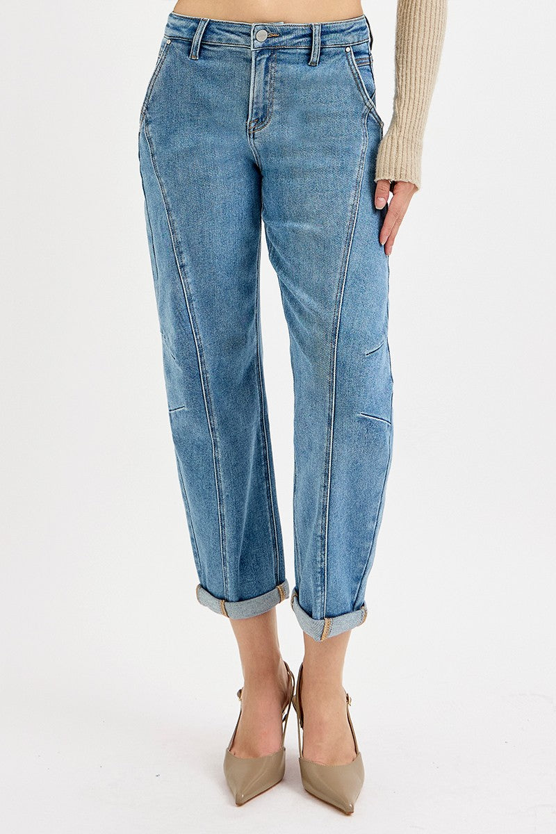 SLOUCHY CROP BARREL JEANS