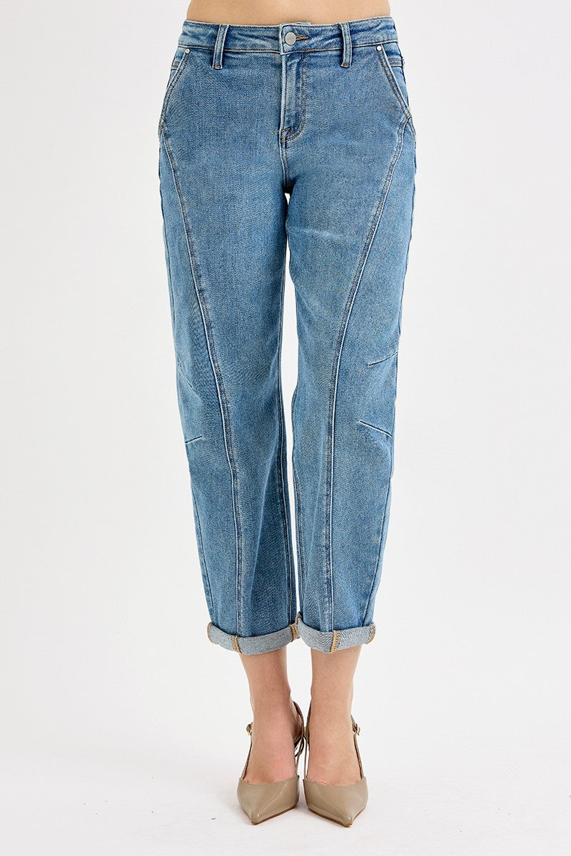 SLOUCHY CROP BARREL JEANS