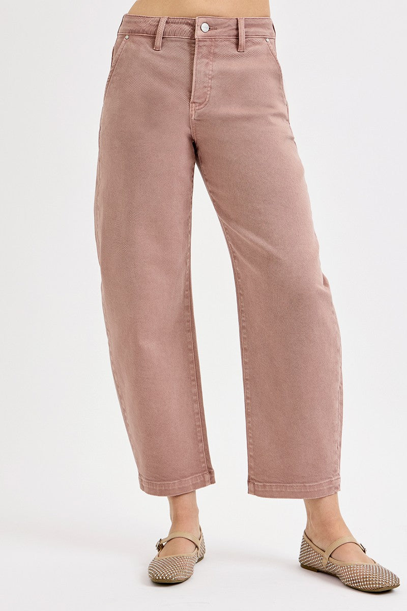 TUMMY CONTROL HIGH RISE CROP BARREL PANTS