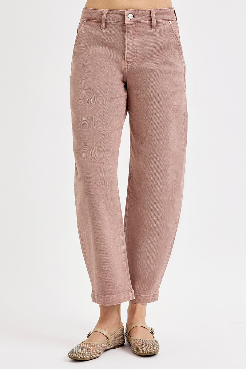 TUMMY CONTROL HIGH RISE CROP BARREL PANTS