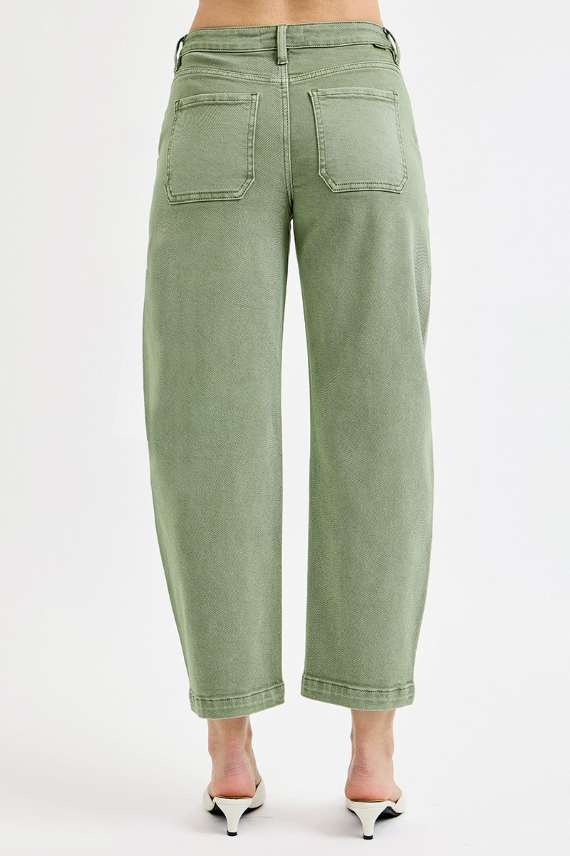 TUMMY CONTROL HIGH RISE CROP BARREL PANTS