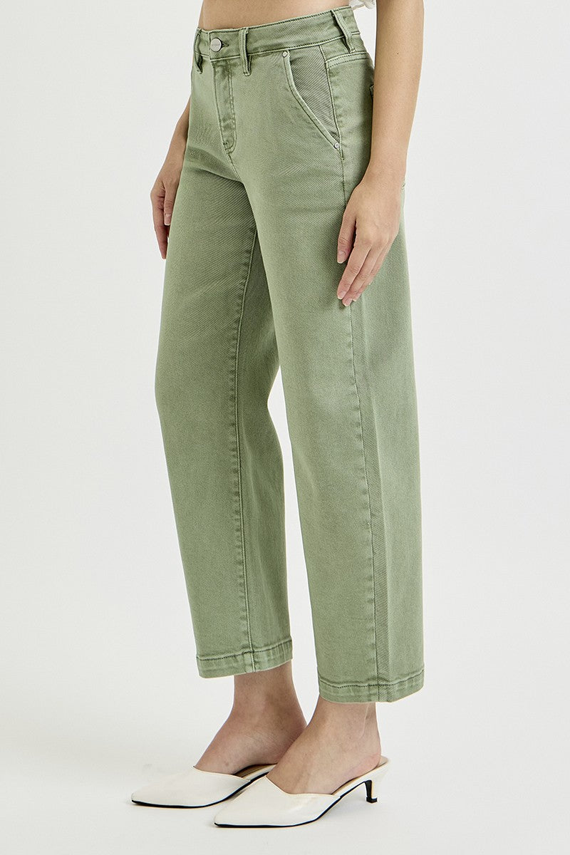 TUMMY CONTROL HIGH RISE CROP BARREL PANTS