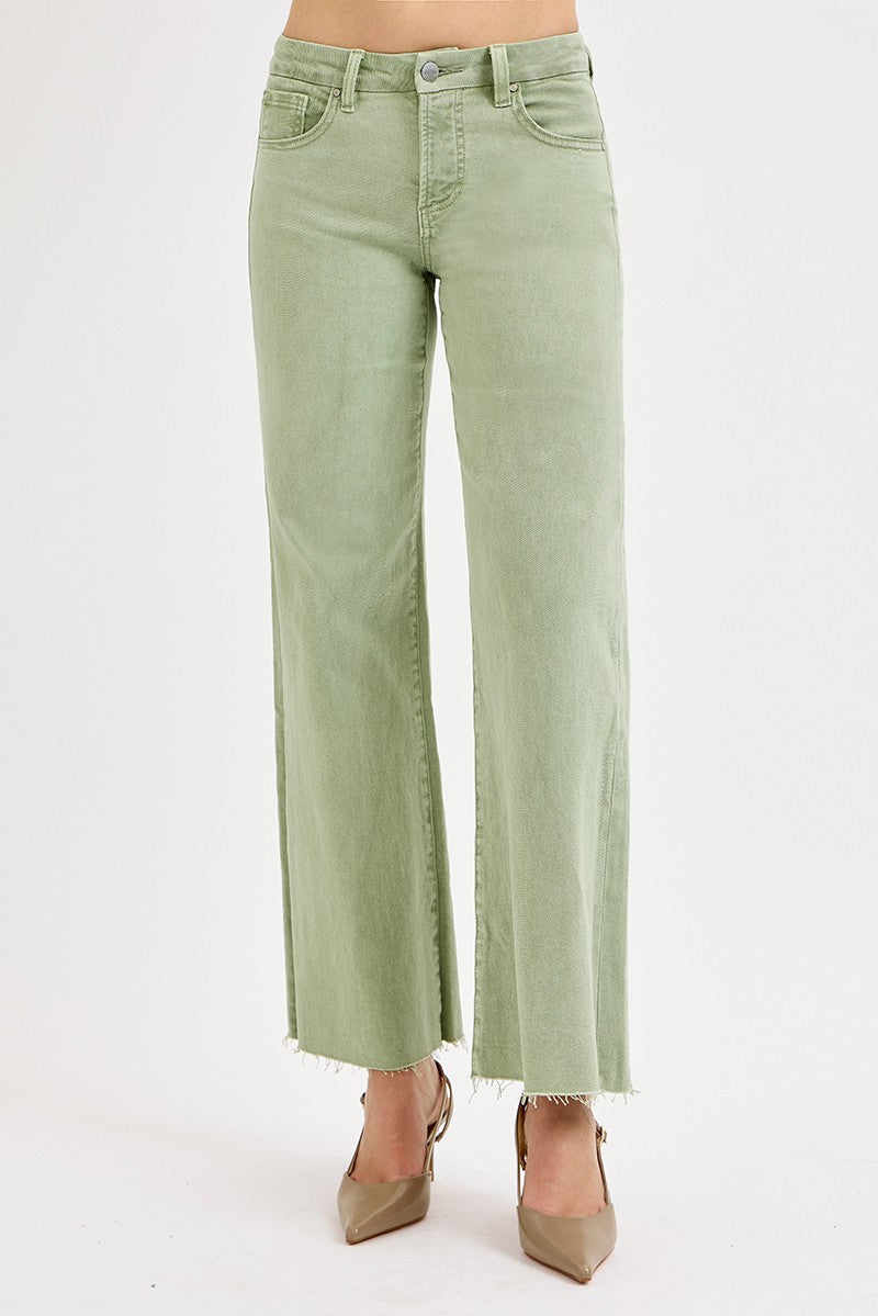 TUMMY CONTROL MID RISE WIDE LEG PANTS