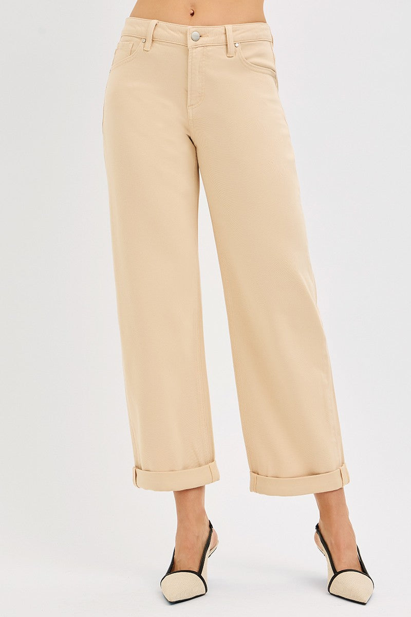 TUMMY CONTROL MID RISE ANKLE BARREL RELAXED BAGGY