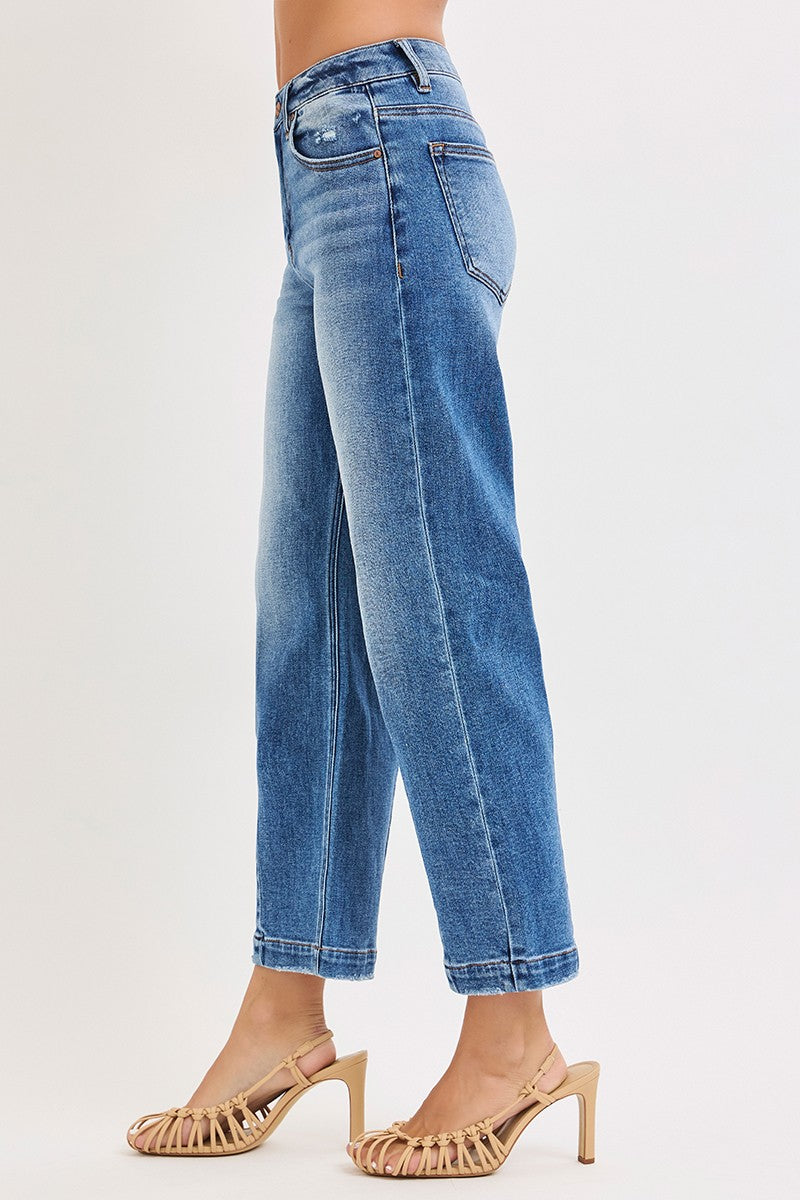 HIGH RISE CROP BOYFRIEND TAPERED JEANS