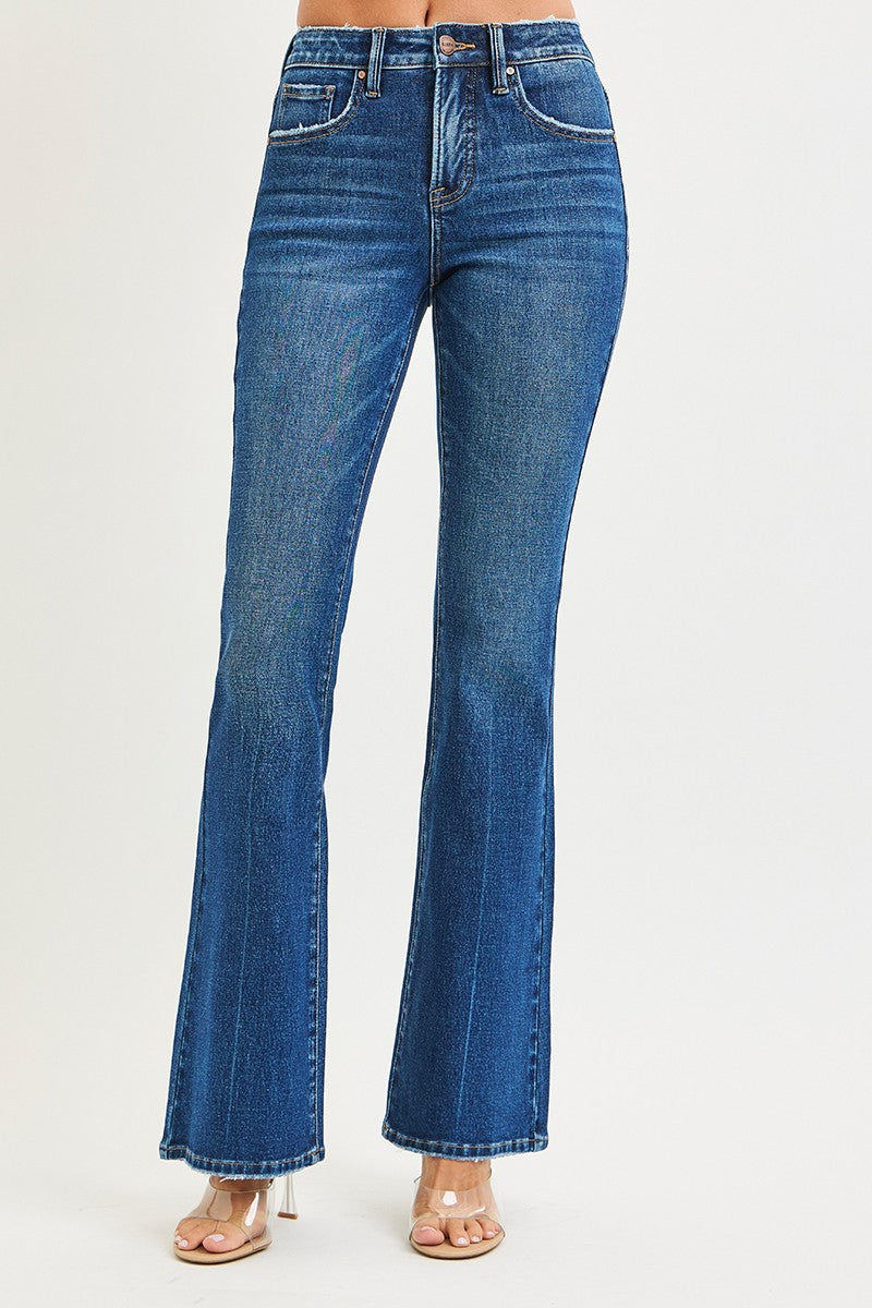 TUMMY CONTROL 4 WAY STRETCH HIGH RISE FLARE JEANS