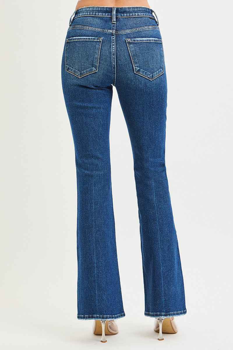 TUMMY CONTROL 4 WAY STRETCH HIGH RISE FLARE JEANS
