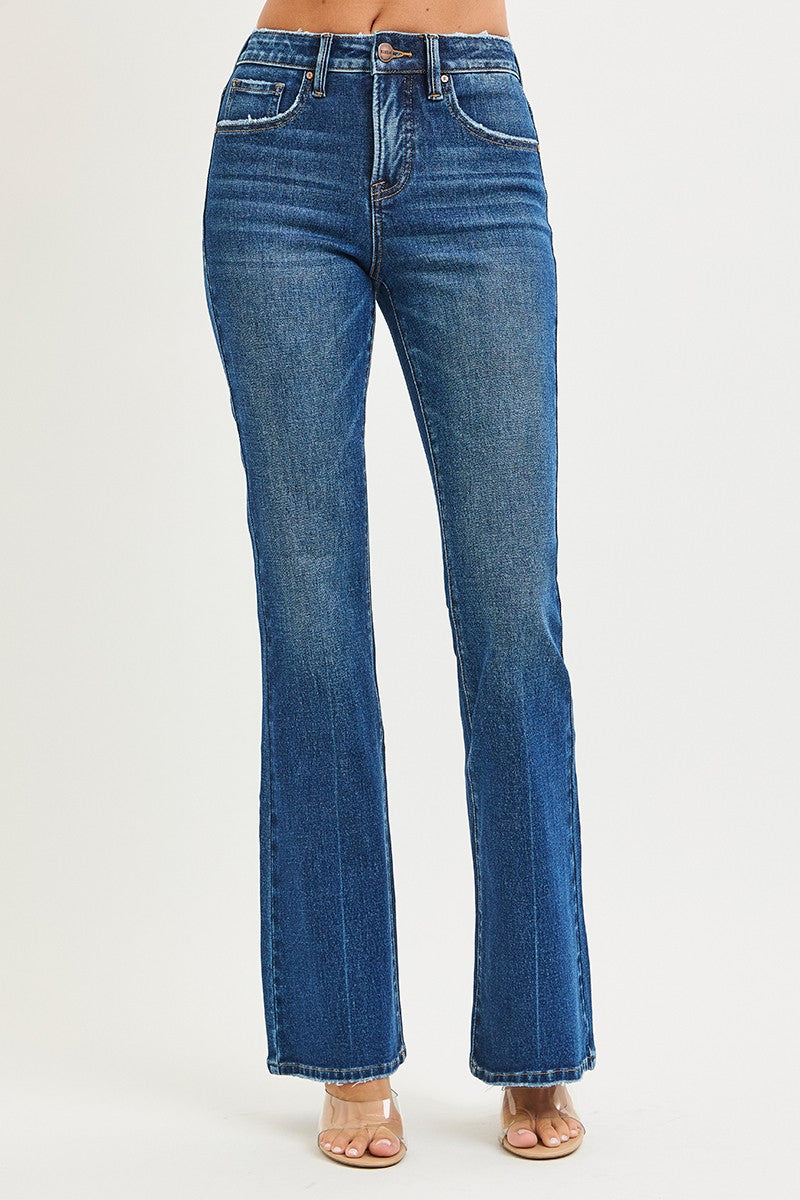 TUMMY CONTROL 4 WAY STRETCH HIGH RISE FLARE JEANS