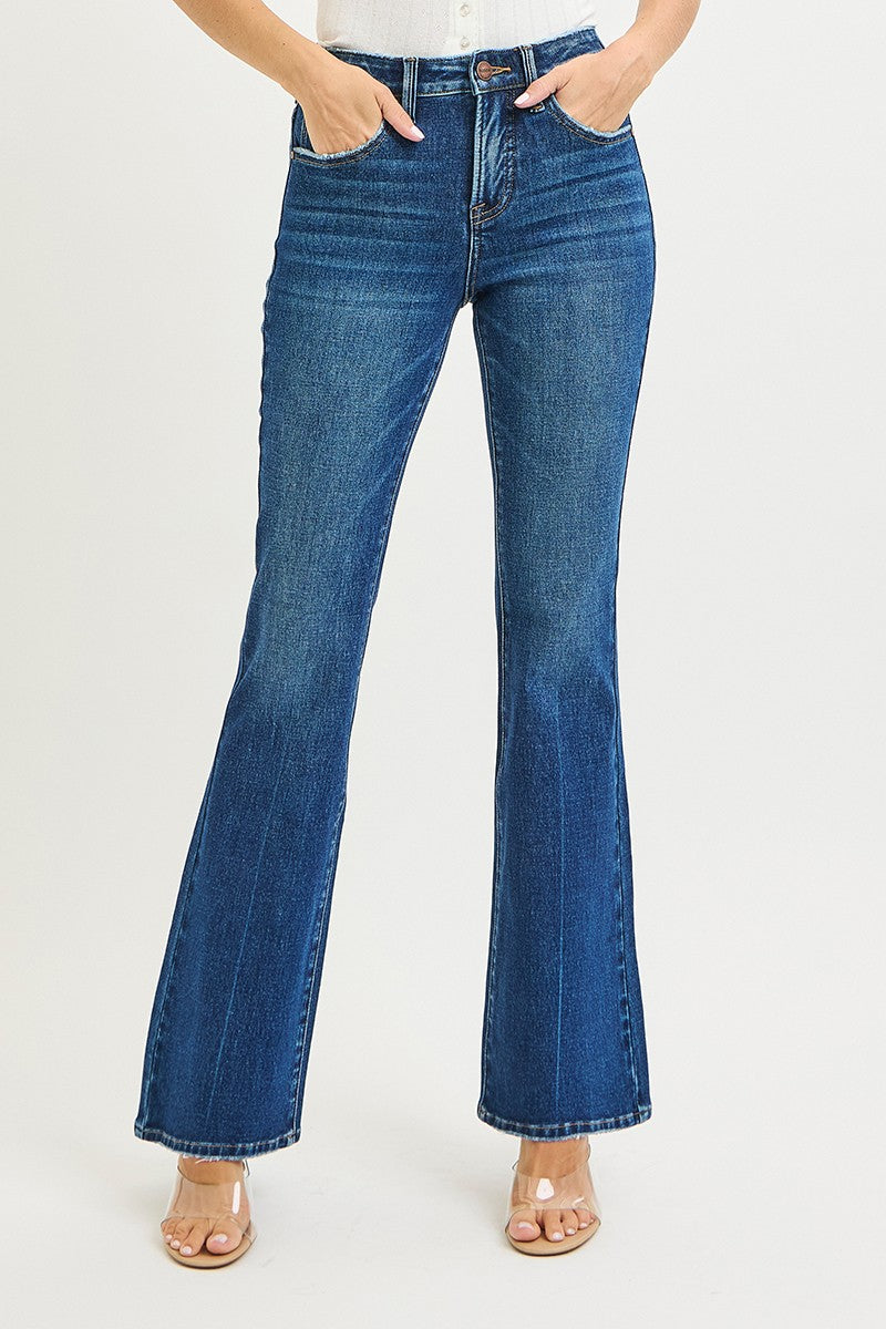 TUMMY CONTROL 4 WAY STRETCH HIGH RISE FLARE JEANS