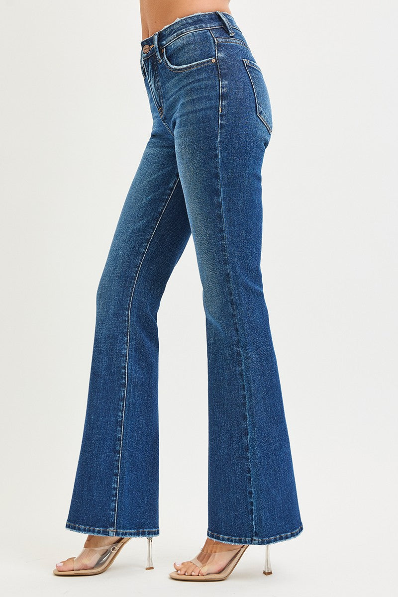 TUMMY CONTROL 4 WAY STRETCH HIGH RISE FLARE JEANS