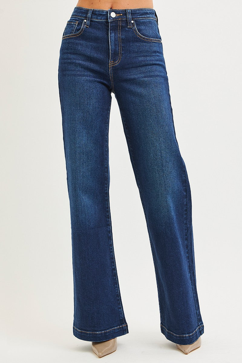 HIGH RISE WID LEG JEANS