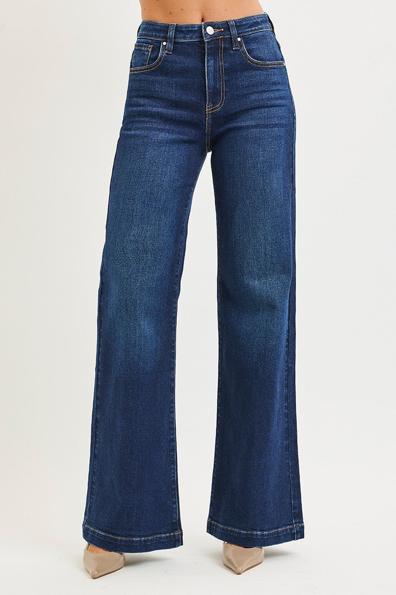 HIGH RISE WID LEG JEANS