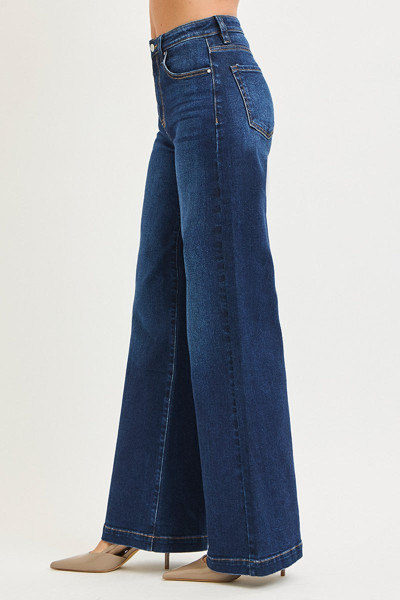 HIGH RISE WID LEG JEANS