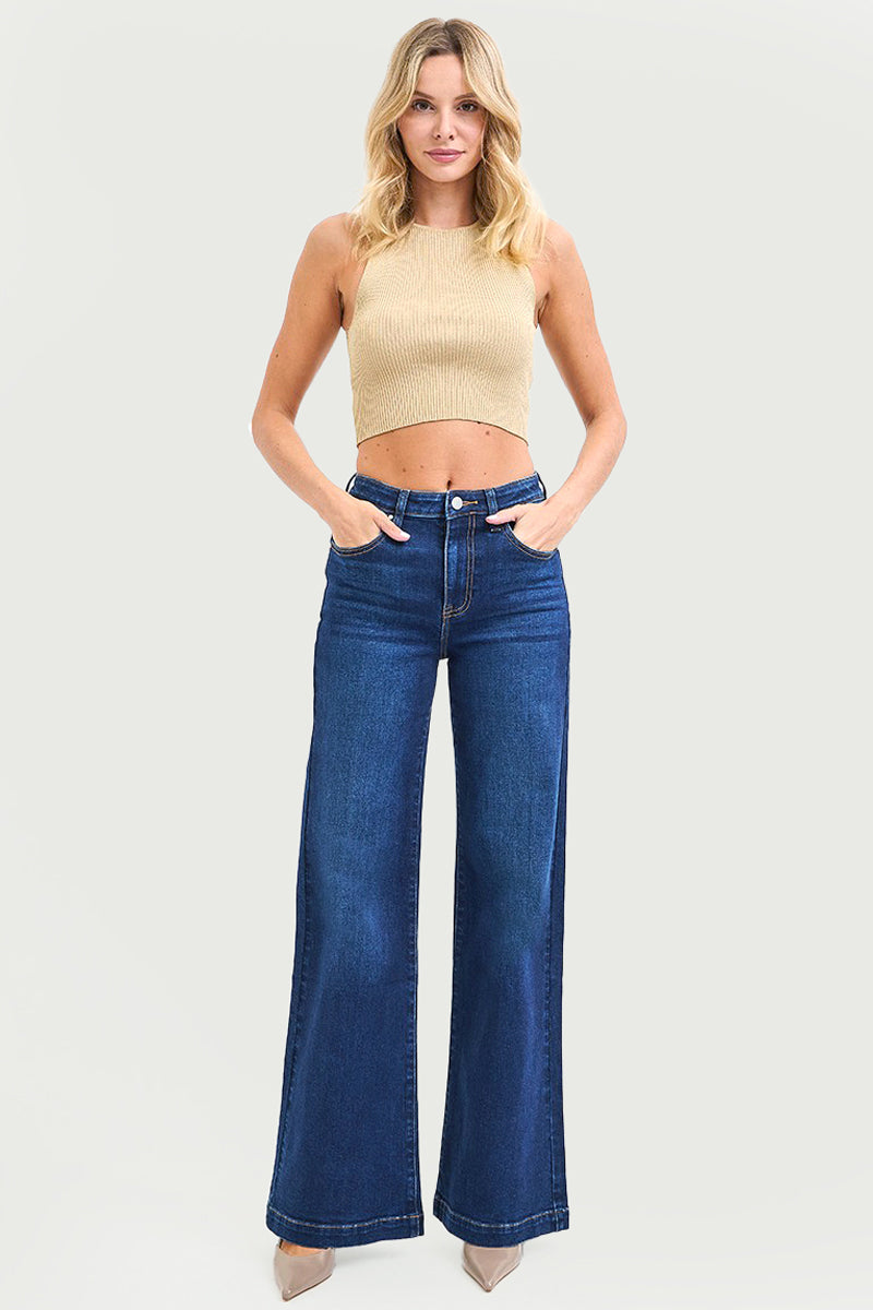 HIGH RISE WID LEG JEANS
