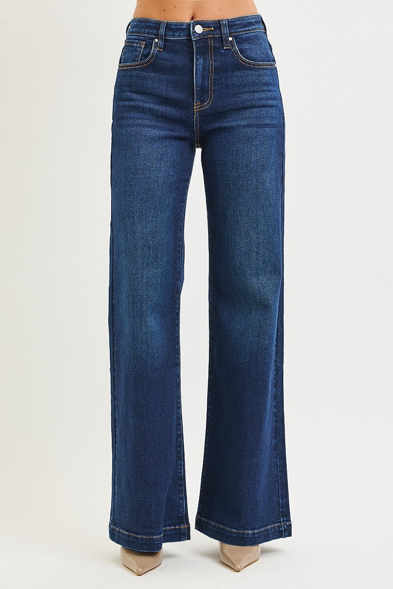 HIGH RISE WID LEG JEANS