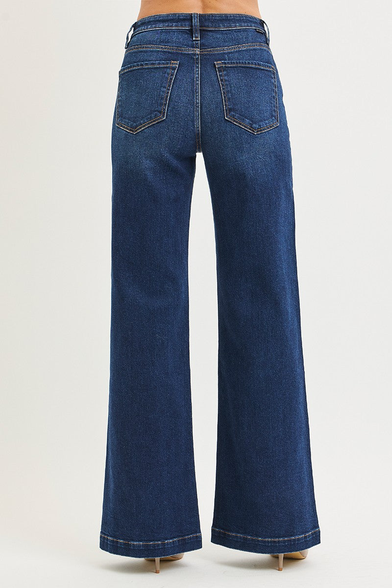 HIGH RISE WID LEG JEANS
