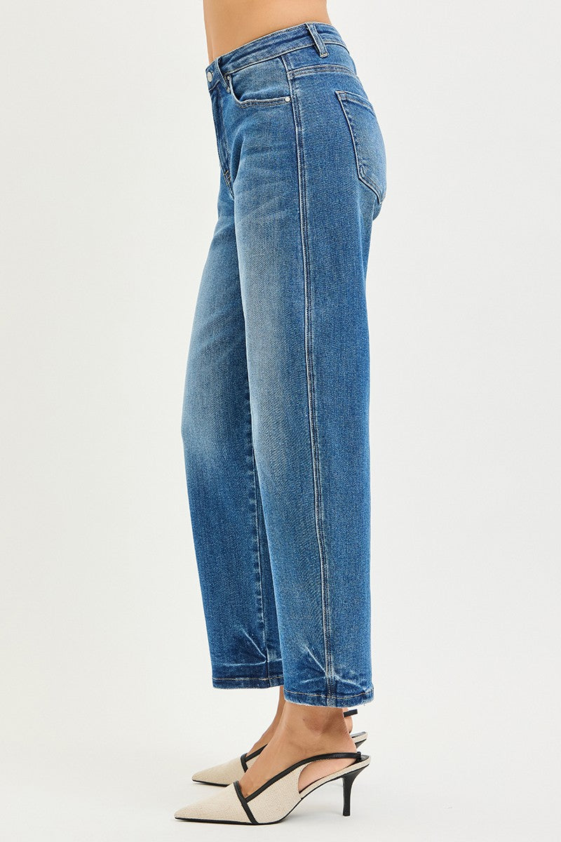 SLOUCHY CROPPED BARREL JEANS