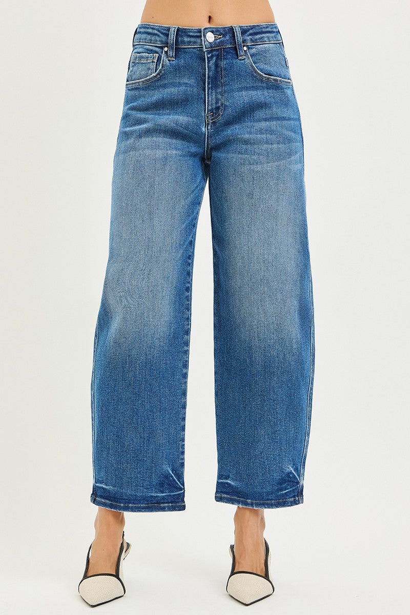 SLOUCHY CROPPED BARREL JEANS