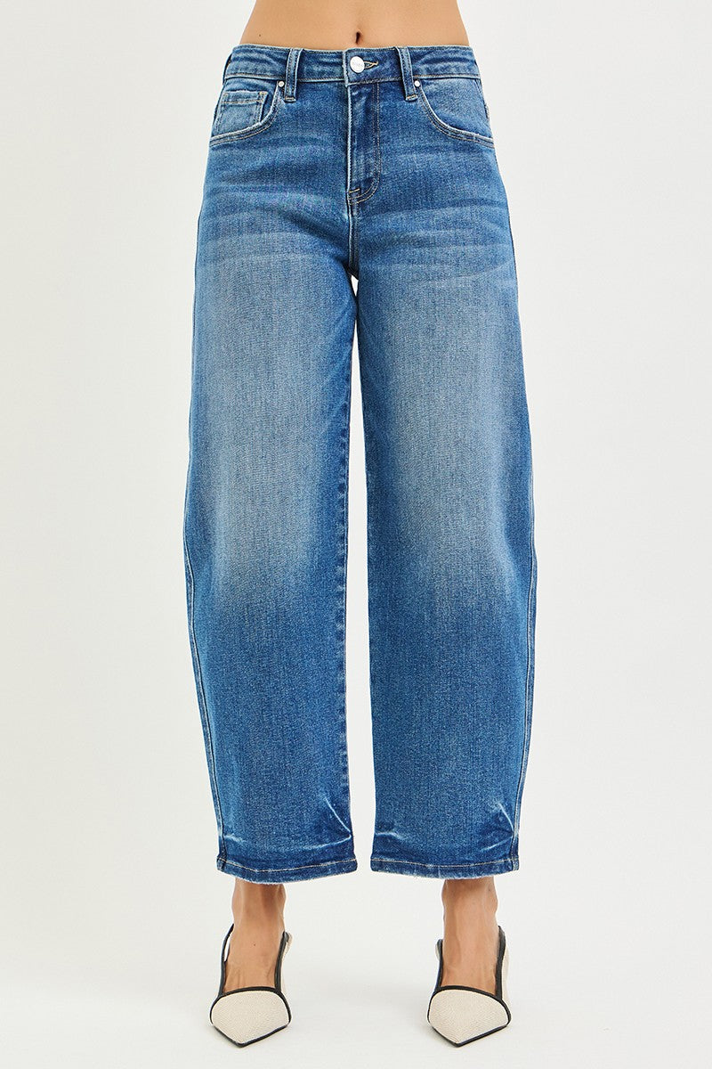 SLOUCHY CROPPED BARREL JEANS